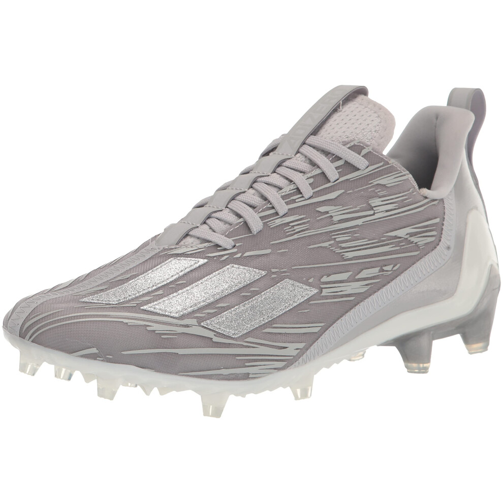 adidas Men's Adizero Football Shoe  Grey/Silver Metallic/White  9