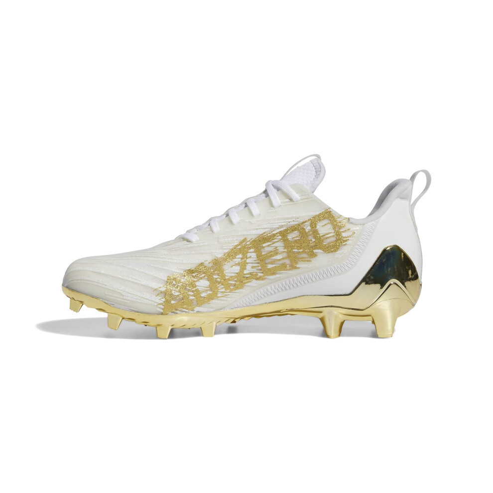 adidas Men's Adizero Football Shoe  White/Gold Metallic/White  8