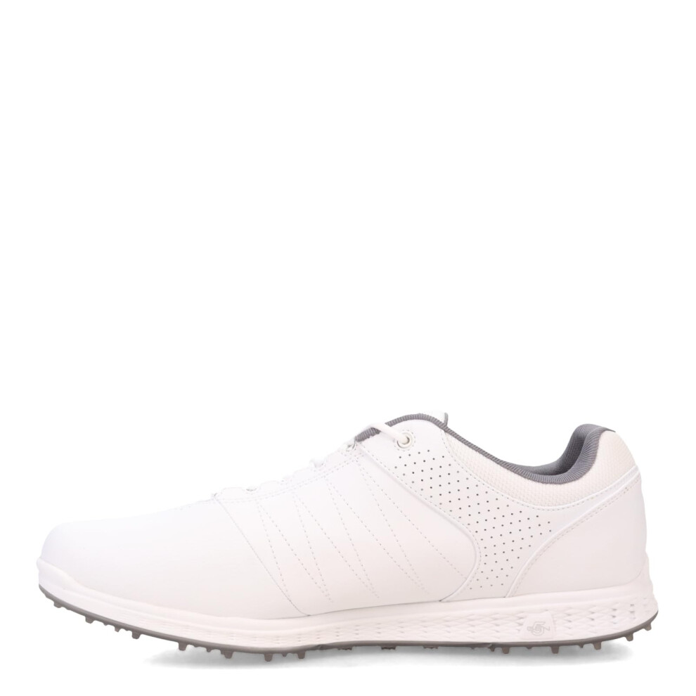 Skechers Men's Pivot Spikeless Golf Shoe  White/Gray/Blue  7.5