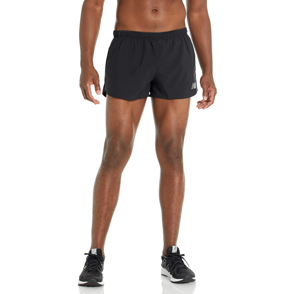 New Balance Men's Impact Run 3 Inch Split Short  Black  XX-Large