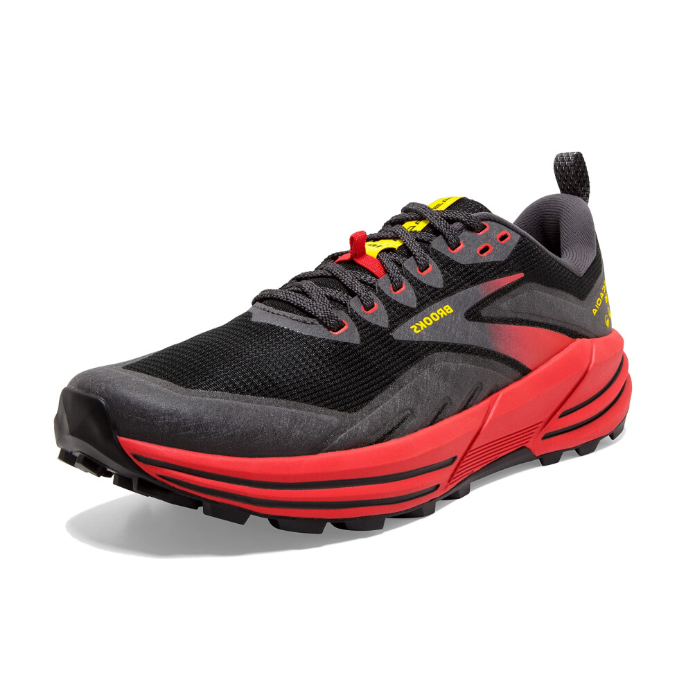 Brooks Men's Cascadia 16 Trail Running Shoe - Black/Fiery Red/Blazing