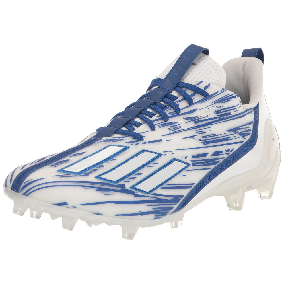 adidas Men's Adizero Football Shoe  White/Team Royal Blue/White  10.5