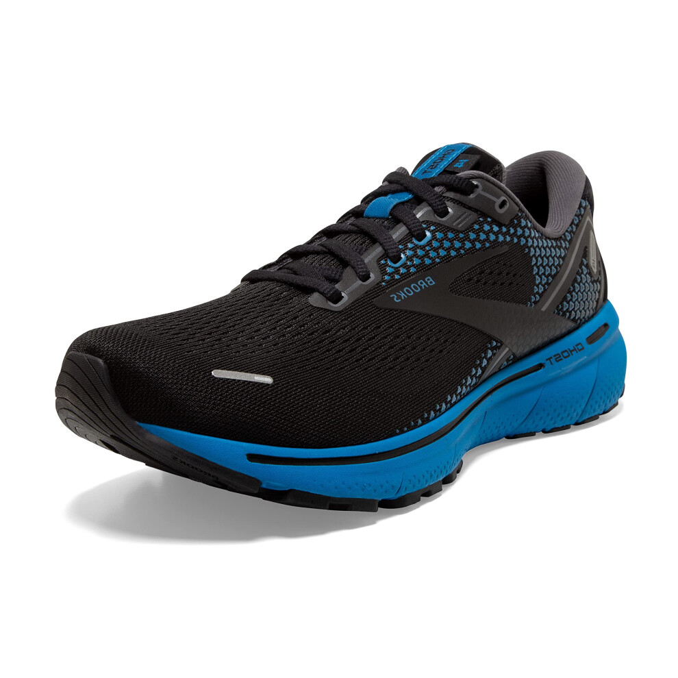 Brooks Men's Ghost 14 Neutral Running Shoe - Black/Blackened Pearl/Blu