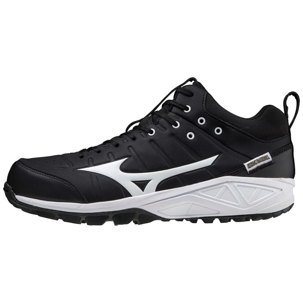 Mizuno mens Ambition 2 All Surface Mid Turf Shoe  Black-White  8.5 US