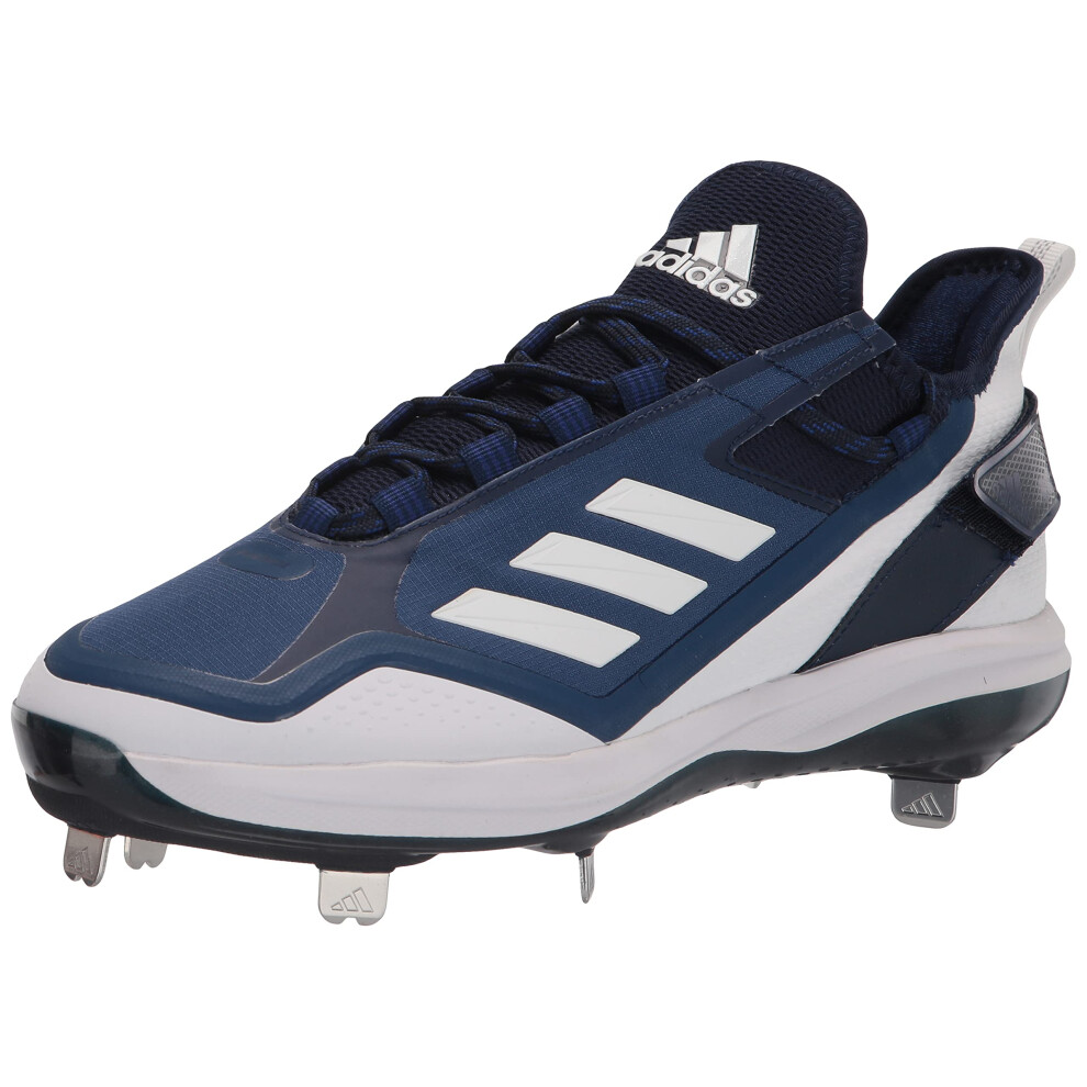 adidas Men's Icon 7 Boost Baseball Shoe  White/Team Navy Blue/Mystery