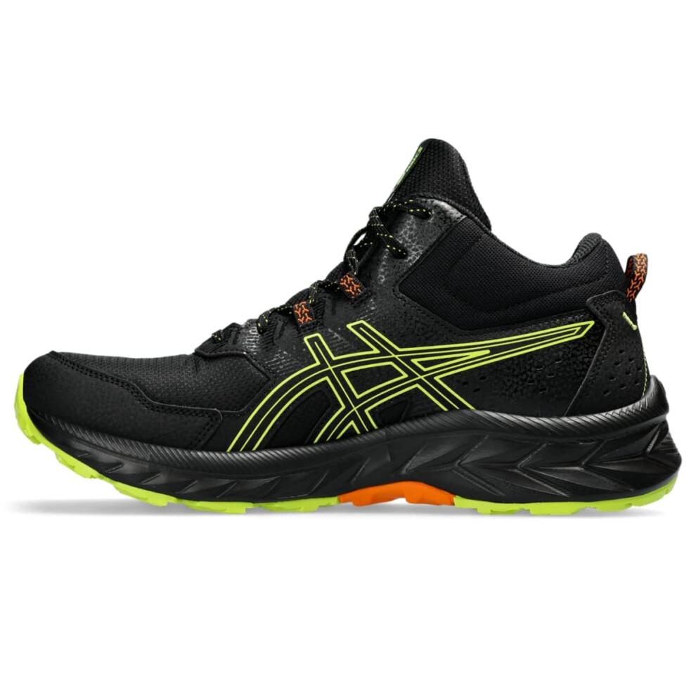 ASICS Men's Gel-Venture 9 Mid Top Running Shoes  8  Black/NEON Lime