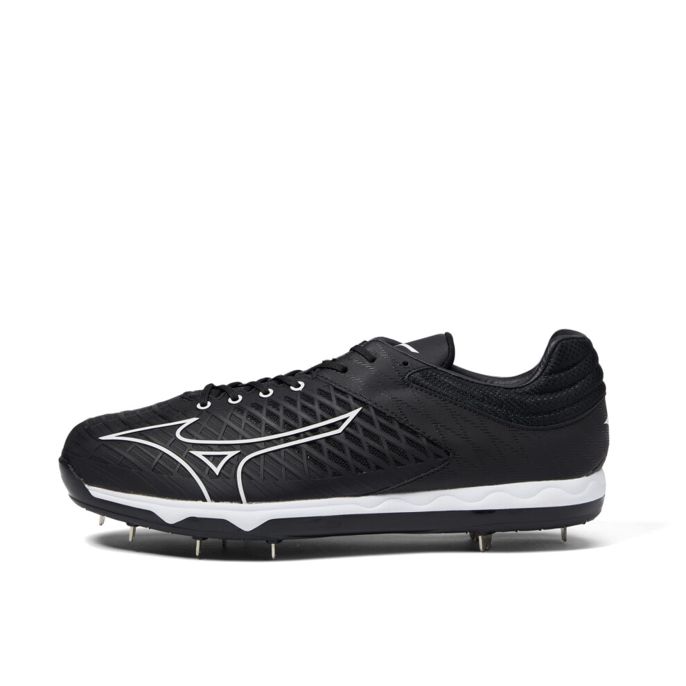 Mizuno Men's Speedrevo Ace Baseball Shoe  Black-White  8.5