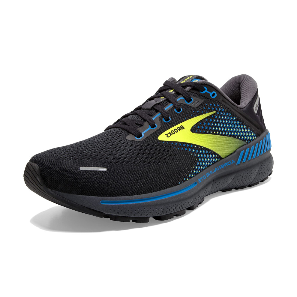 Brooks Men's Adrenaline GTS 22 Supportive Running Shoe - Black/Blue/Ni