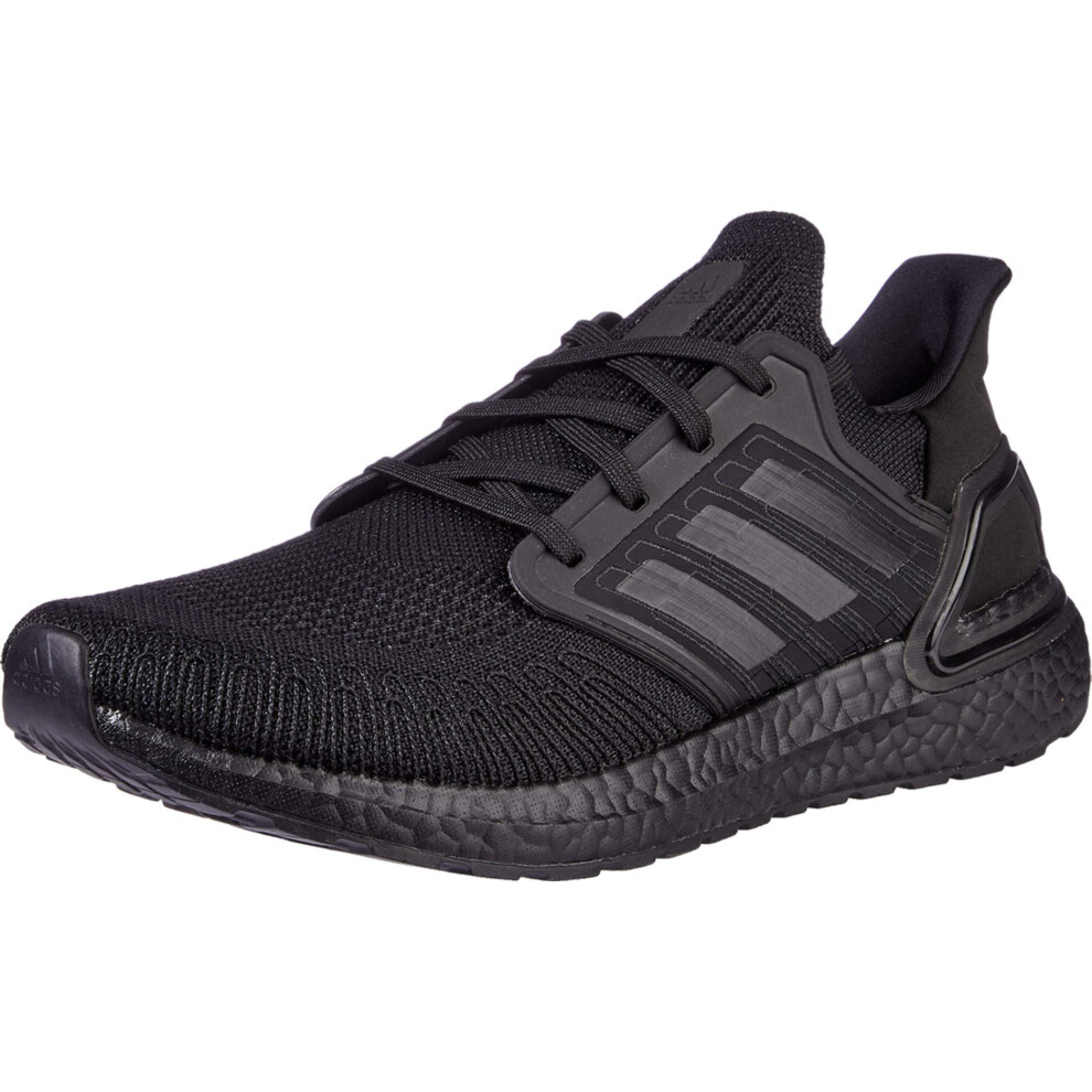 adidas Men's UltraBOOST 20 Running Shoe  Black/Black/Solar Red  10 M U