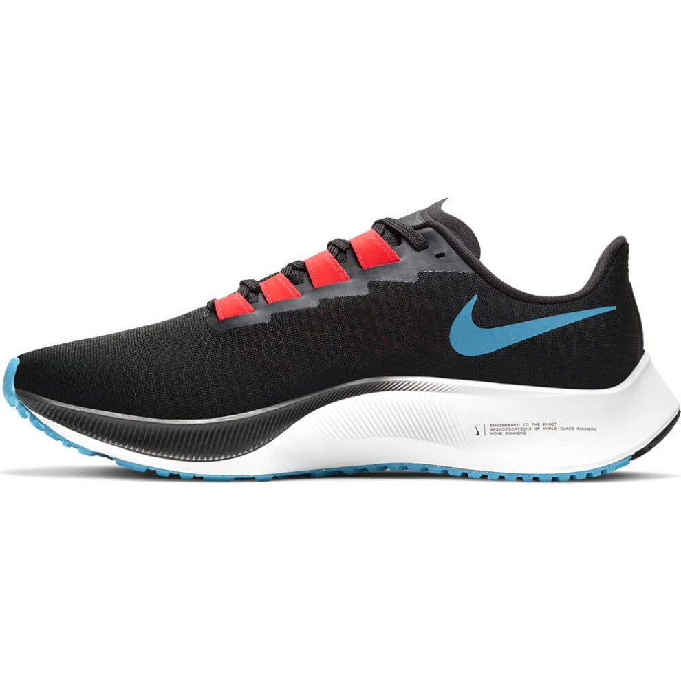 NIKE Men's AIR Zoom Pegasus 37 Running Shoe  Off Noir Lt Blue Fury BRT