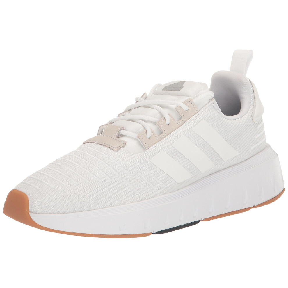 adidas Men's Swift Run Sneaker  White/White/Black  8.5