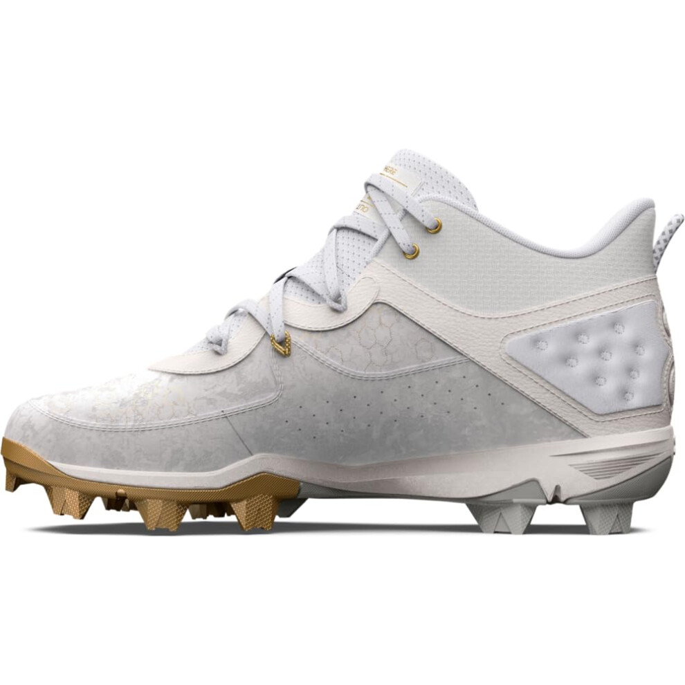 Under Armour Men's Harper 8 Mid RM  (100) White/White/Metallic Gold  8