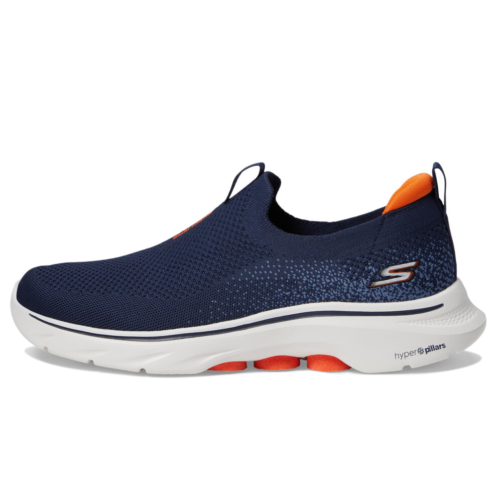 Skechers Men's  GO Walk 7 Sneaker - X-Wide Width Navy/Orange