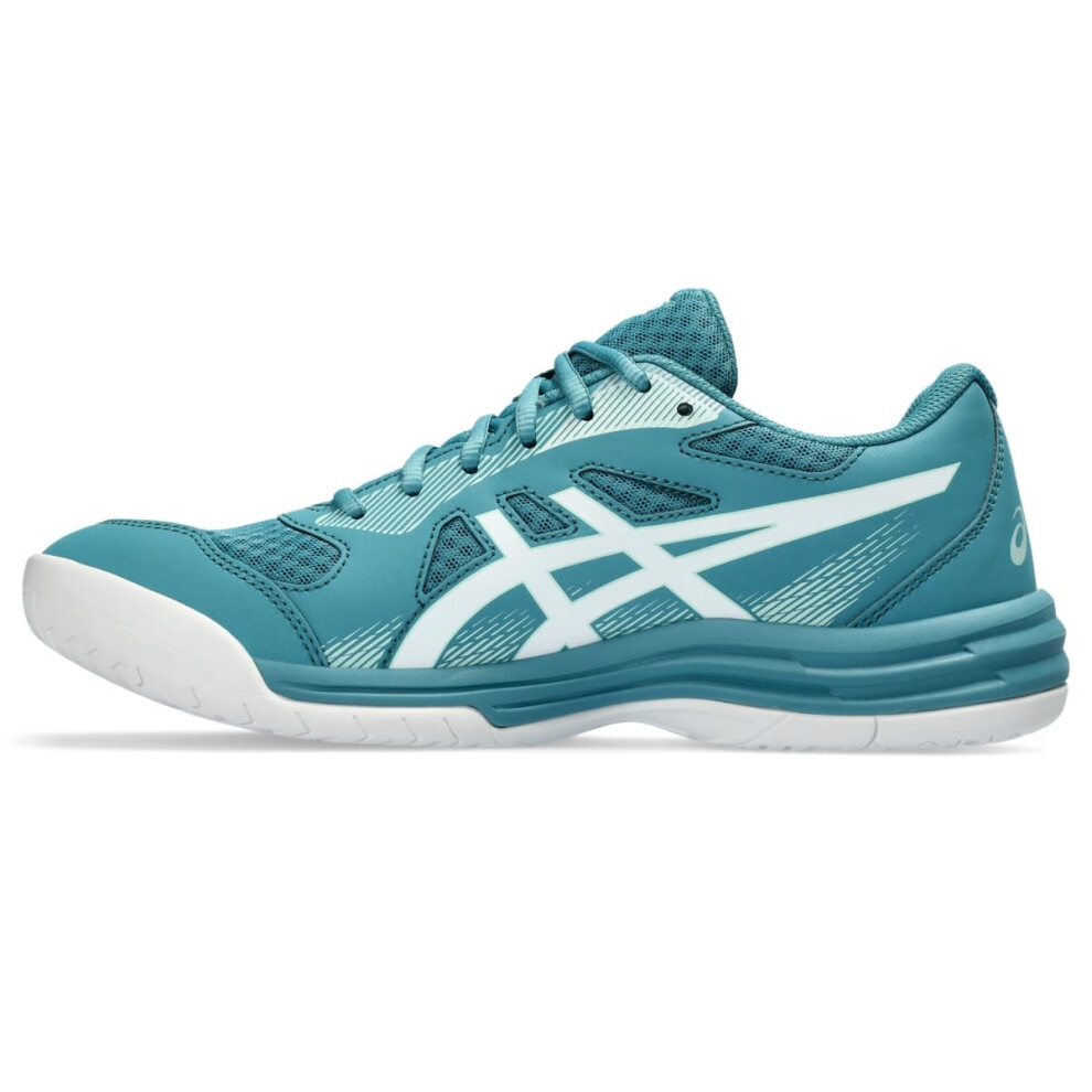 ASICS Men's Upcourt 5 Indoor Sport Shoe  9.5  Blue Teal/White