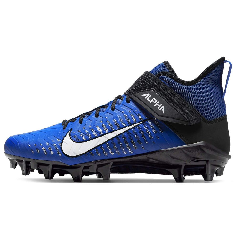 Nike Men's Alpha Menace Pro 2 Mid Football Cleats  Game Royal/White/Bl