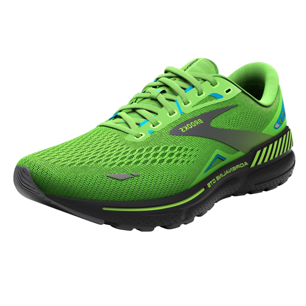 Brooks Mens Adrenaline GTS 23 Supportive Running Shoe - Green Gecko/Gr