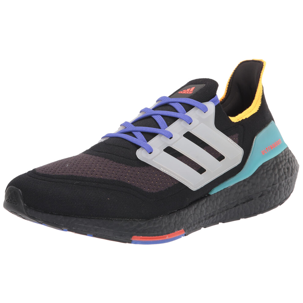 adidas Men's Ultraboost-21 Running Shoe  Black/White/Pulse Aqua  9