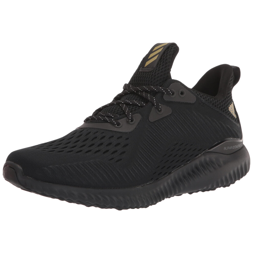 adidas Men's Alphabounce 1 M Running Shoe  Black/Gold Metallic/Grey  1