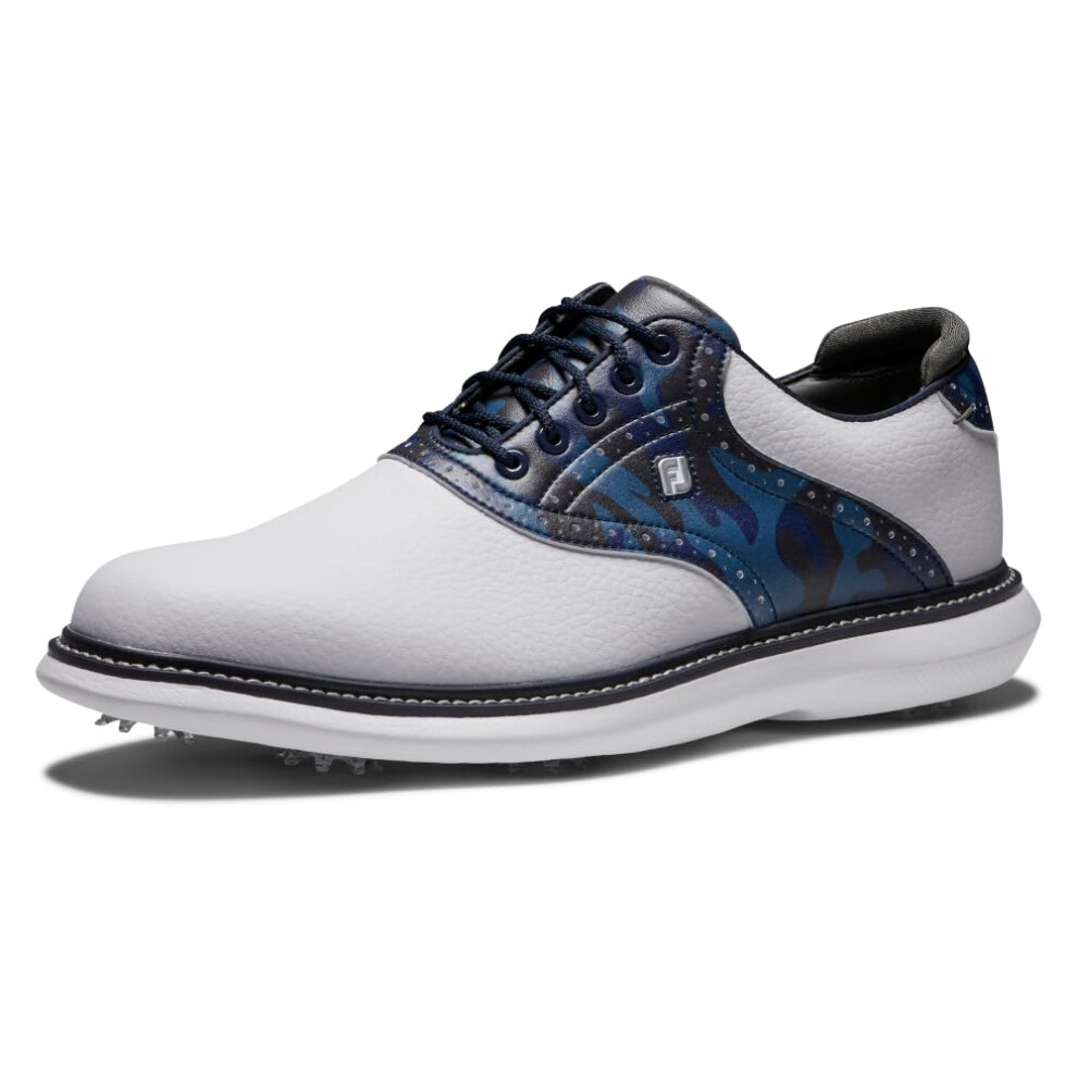 FootJoy Men's Traditions Golf Shoe  White/Navy Camo  8.5 Wide