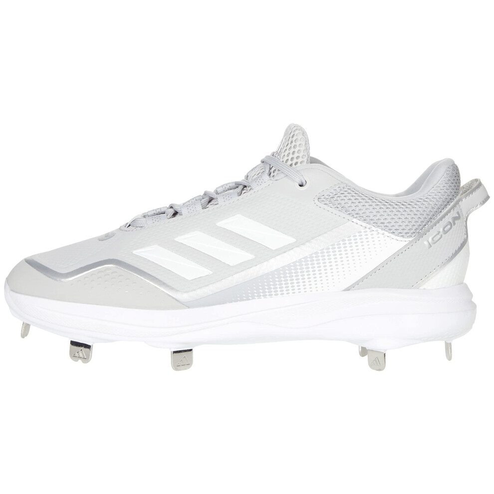 adidas Men's Icon 7 Baseball Shoe  White/Team Light Grey/Silver Metall