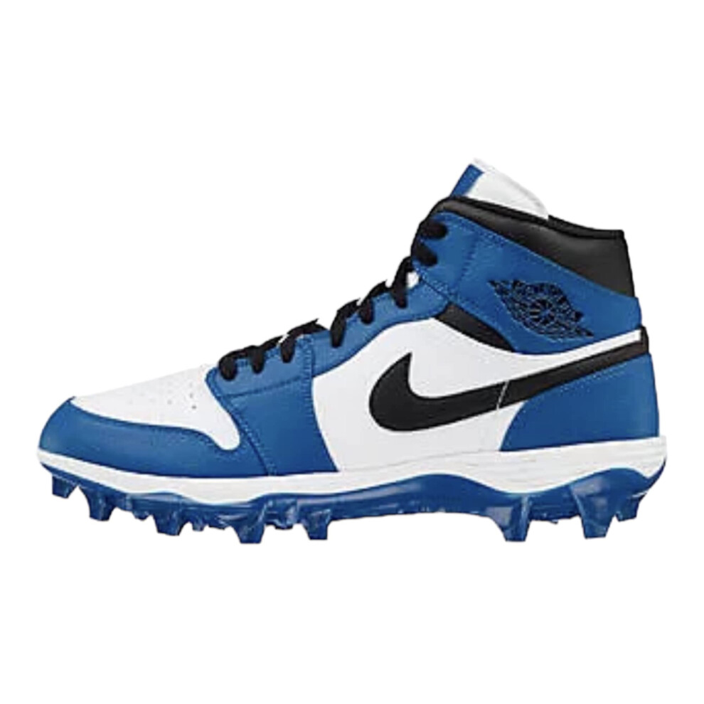 Nike Men's Jordan 1 Mid TB Football Cleats White/Black-Royal Mid FJ680