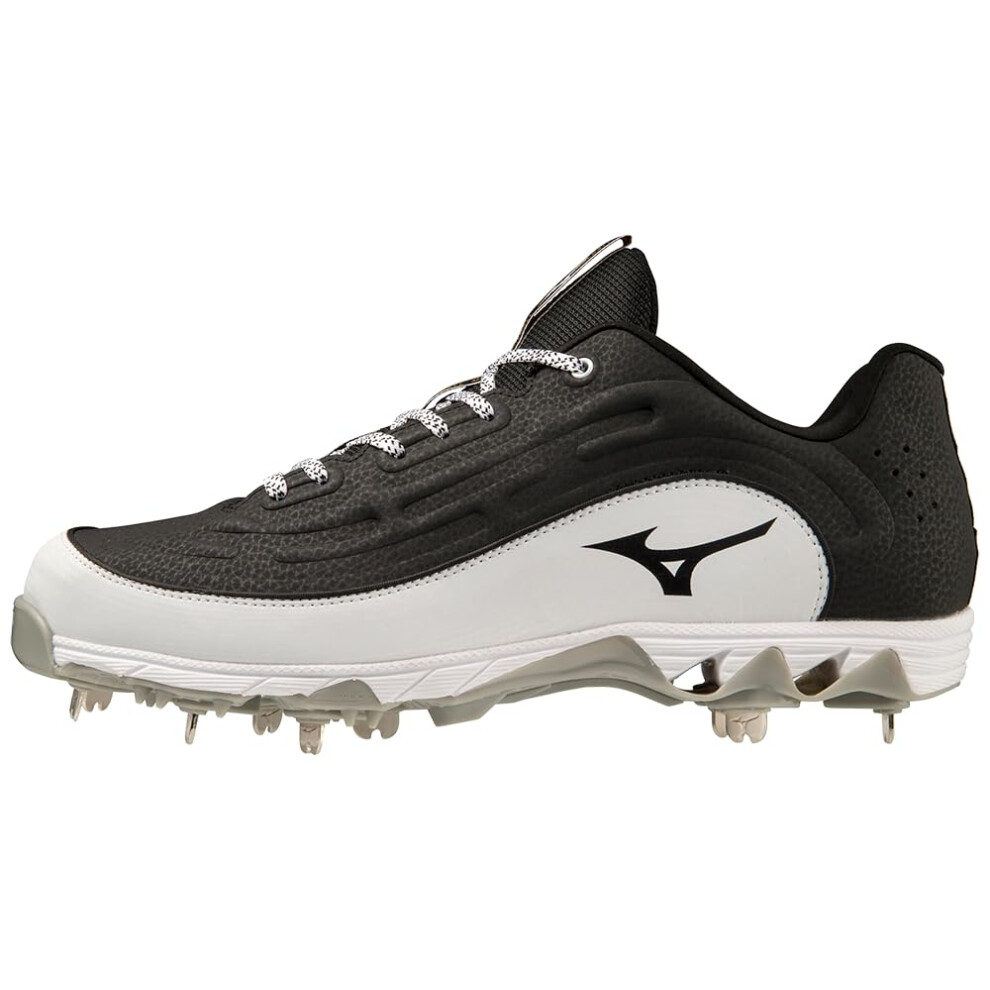 Mizuno Men's 9-Spike Ambition 3 Baseball Cleats  Black-White  10