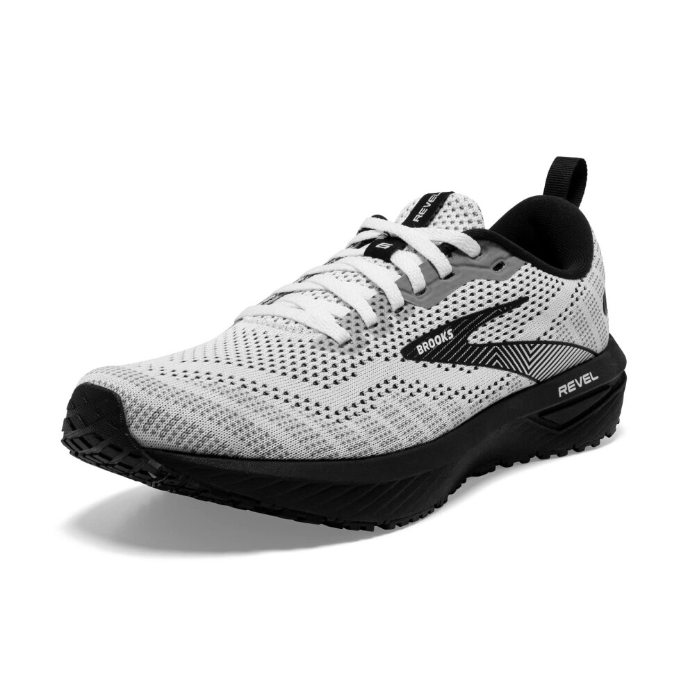 Brooks Mens Revel 6 Neutral Running Shoe - White/Black - 9.5 Medium