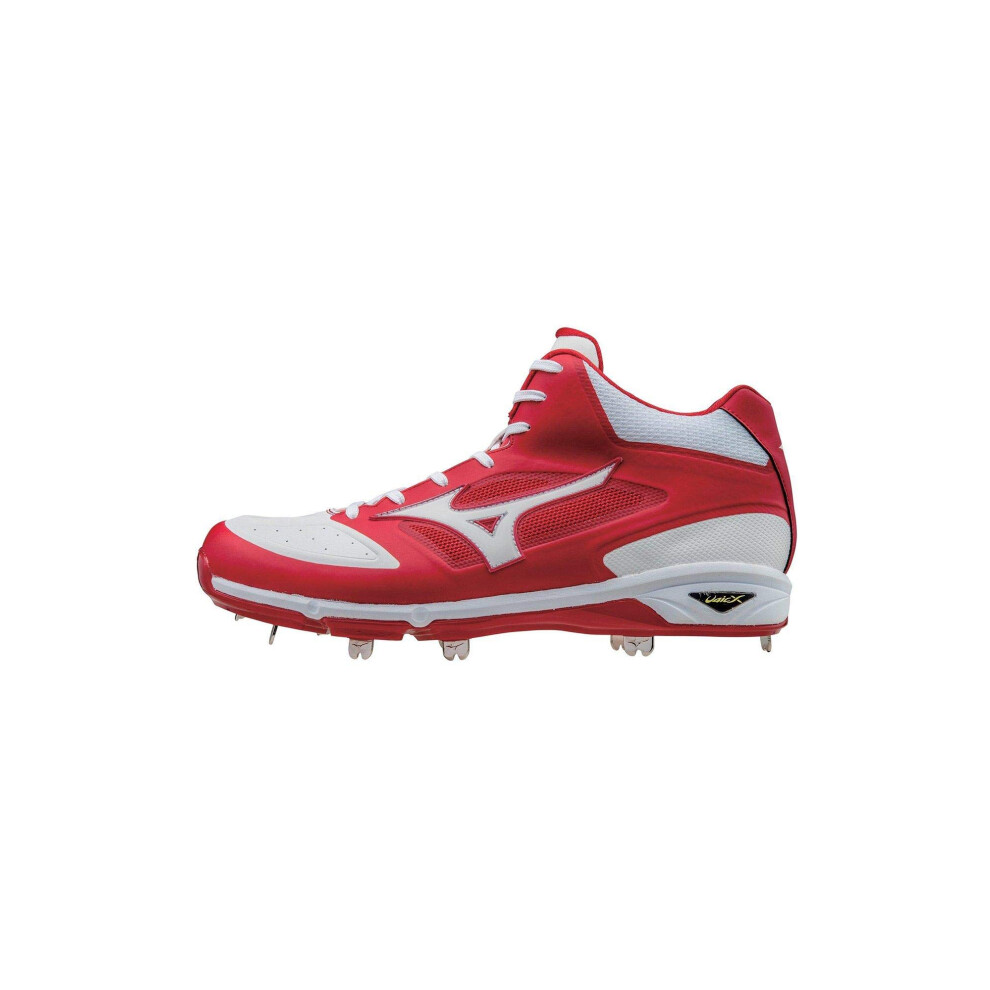 Mizuno Men's Dominant IC MID Baseball Shoe  Red/White  8.5 D US