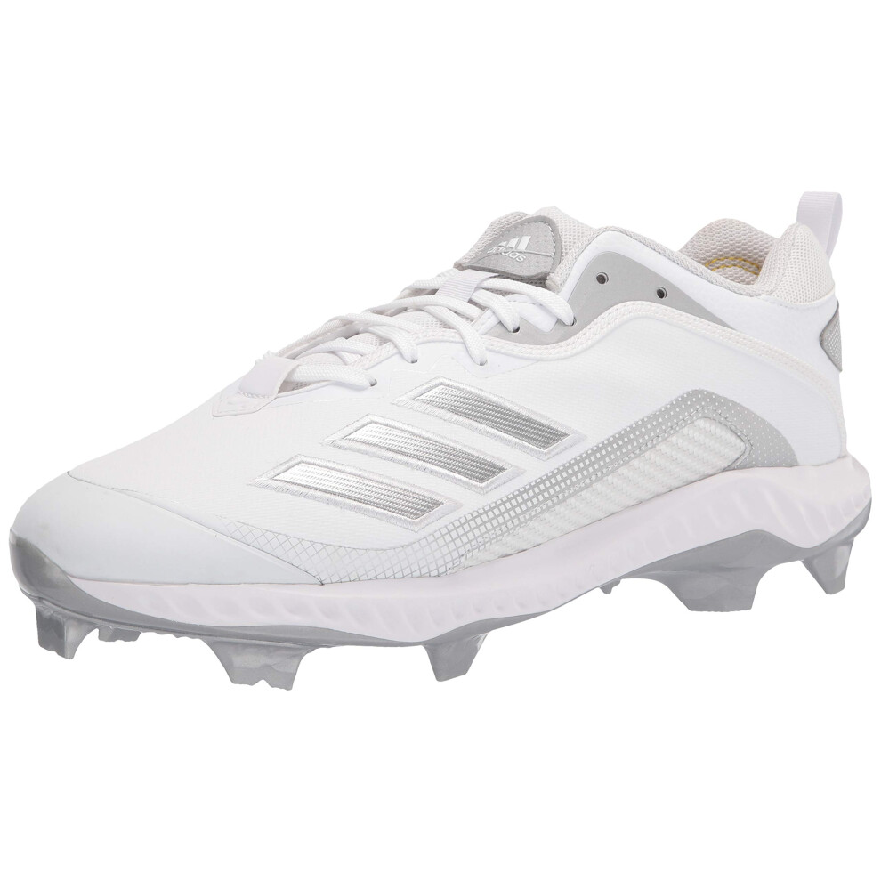 adidas Men's FV9365 Baseball Shoe  White/Silver/White  13.5