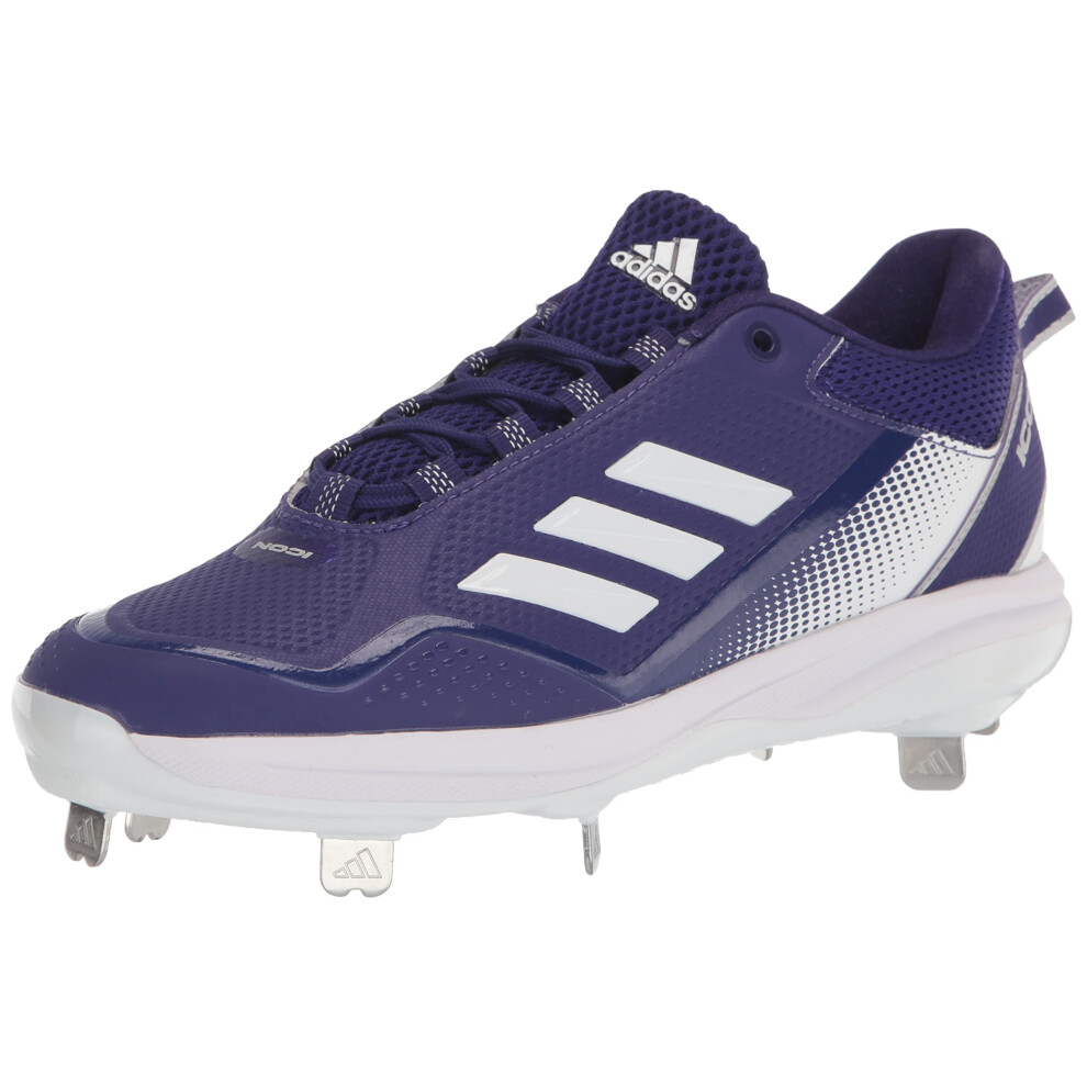 adidas Men's Icon 7 Baseball Shoe  White/Team Collegiate Purple/Team C