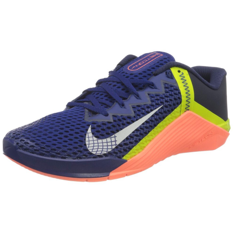 NIKE Unisex Metcon 6 Soccer Shoe  Deep Royal Blue MTLC Platinum BRT Ma