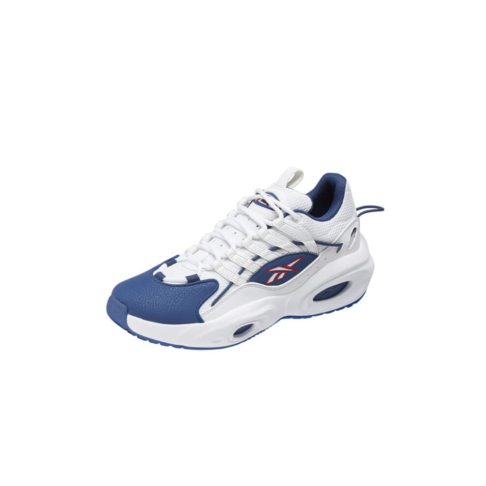 Reebok Unisex Solution Mid Basketball Shoe  White/Batik Blue/Vector Re