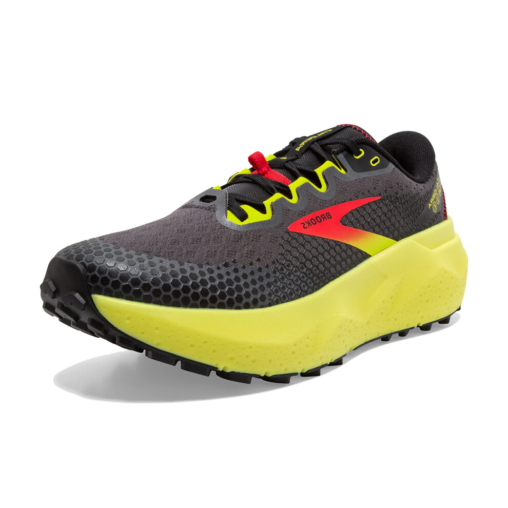 Brooks Mens Caldera 6 Trail Running Shoe - Black/Fiery Red/Blazing Yel