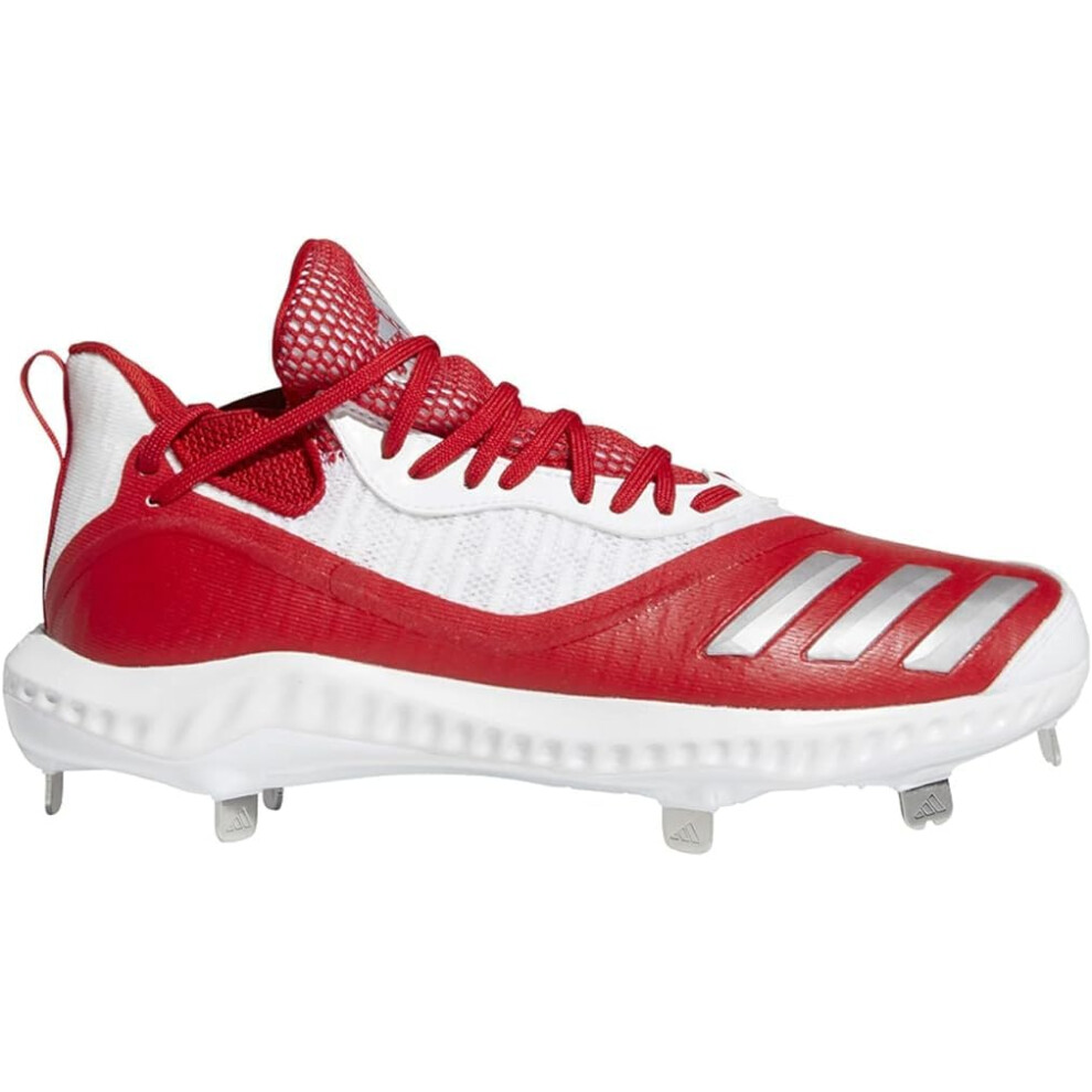 adidas mens Icon V Bounce Iced Out Cleats Baseball  Scarlet-silver Met