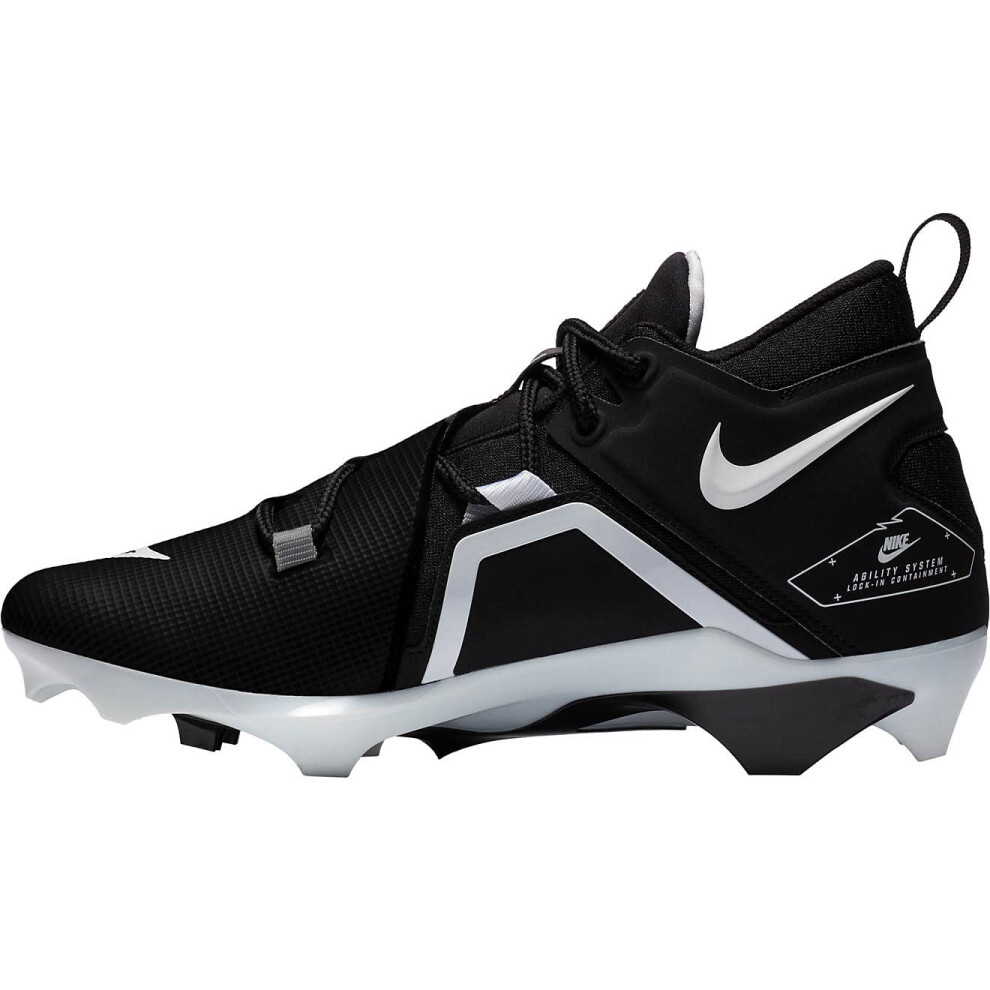 Nike Men's Alpha Menace Pro 2 Mid Football Cleats  Black/Black/Black/W