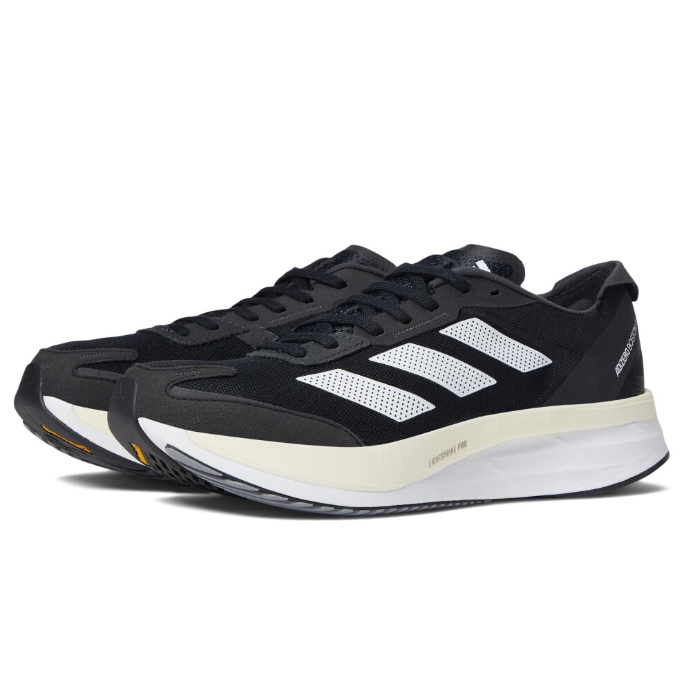 adidas Men's Adizero Boston 11 Sneaker  Black/White/Carbon  7