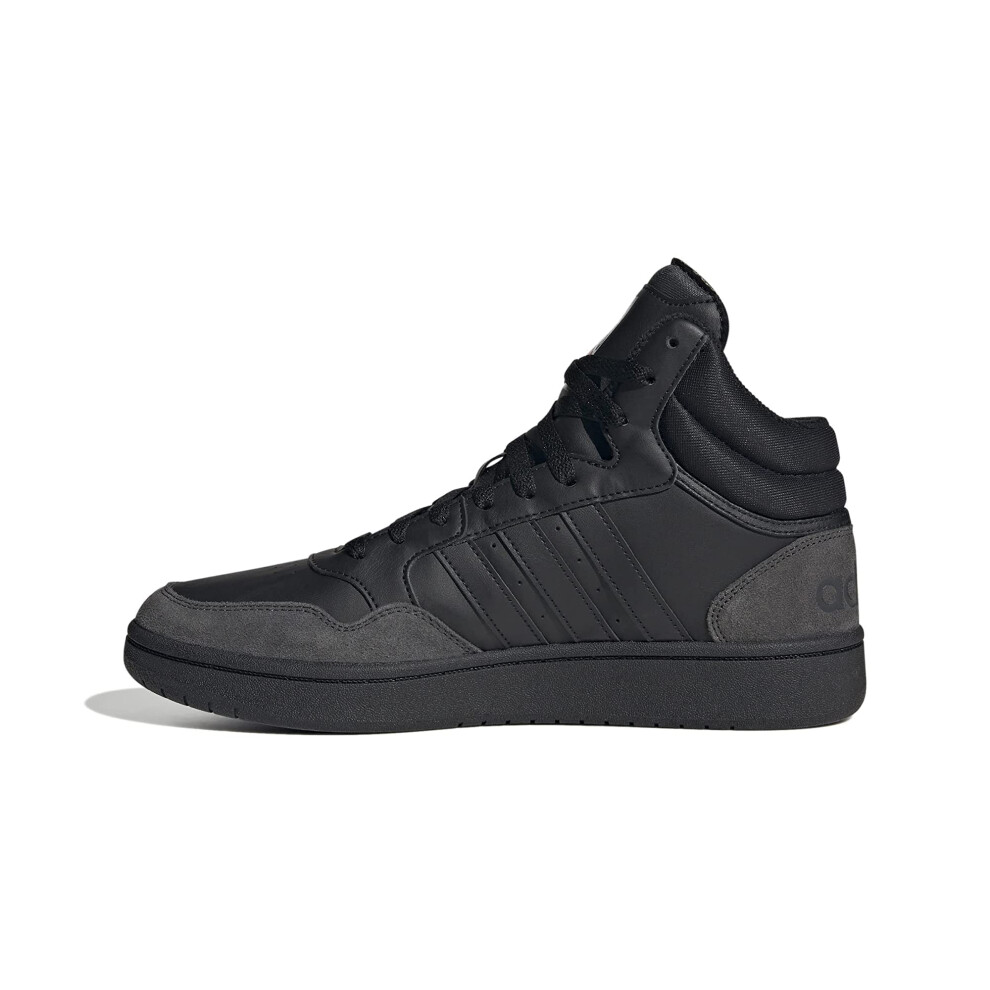 adidas Men's Hoops 3.0 Mid Basketball Shoe  Black/Black/Carbon  10