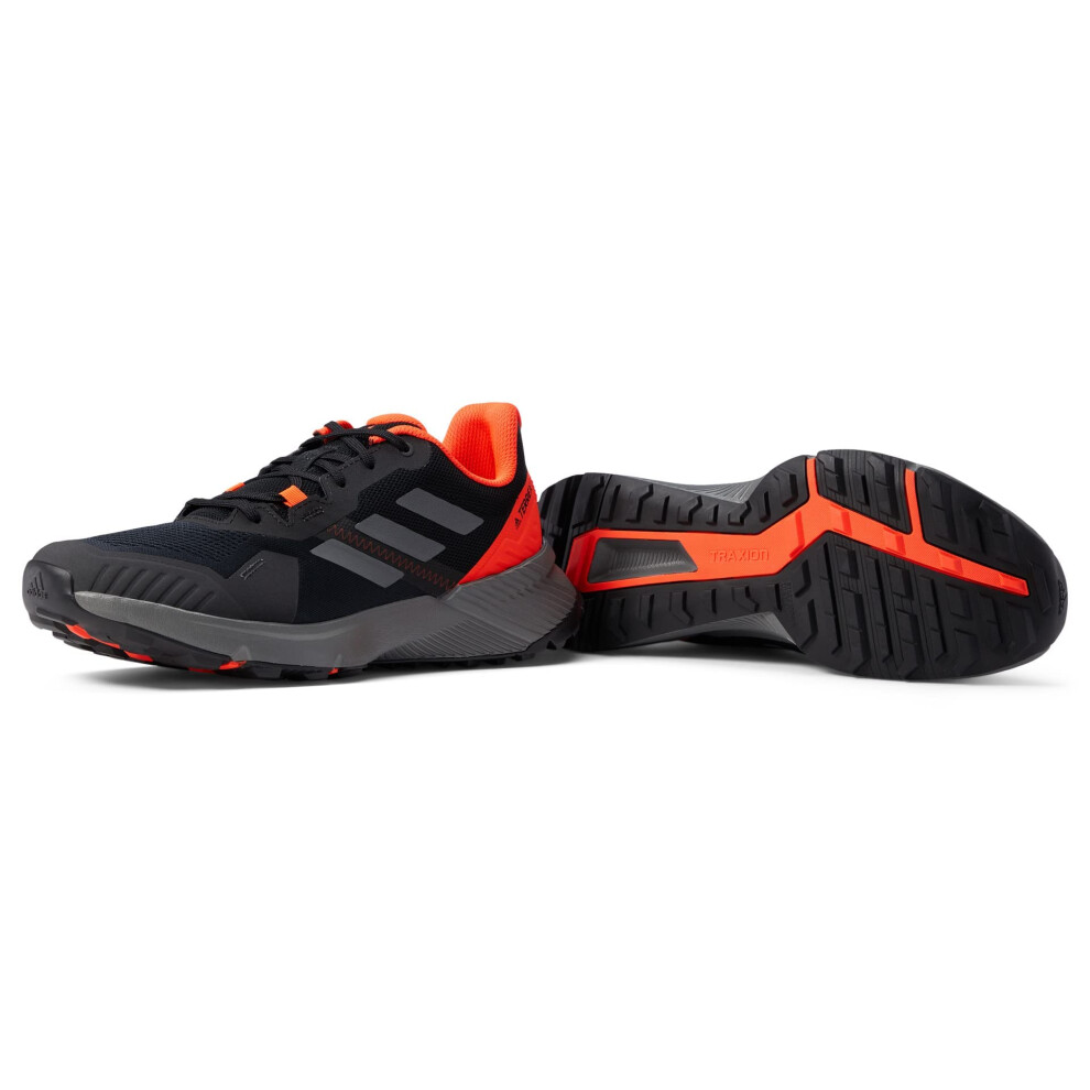 adidas Men's Terrex Soulstride Trail Running Shoe  Black/Grey/Solar Re