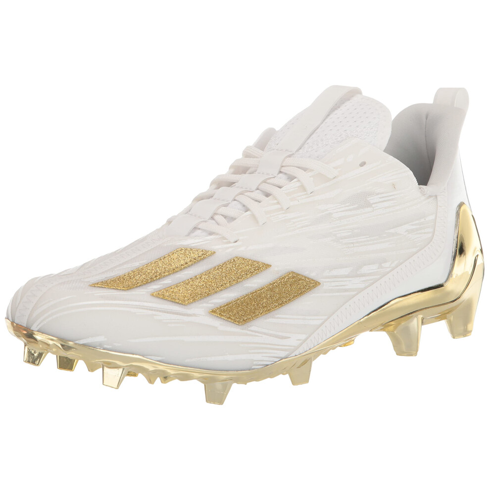 adidas Men's Adizero Football Shoe  White/Gold Metallic/White  13