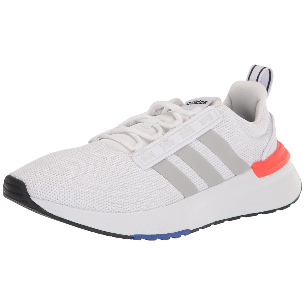 adidas Men's Racer Tr21 Running Shoe  White/Grey/Solar Red  8