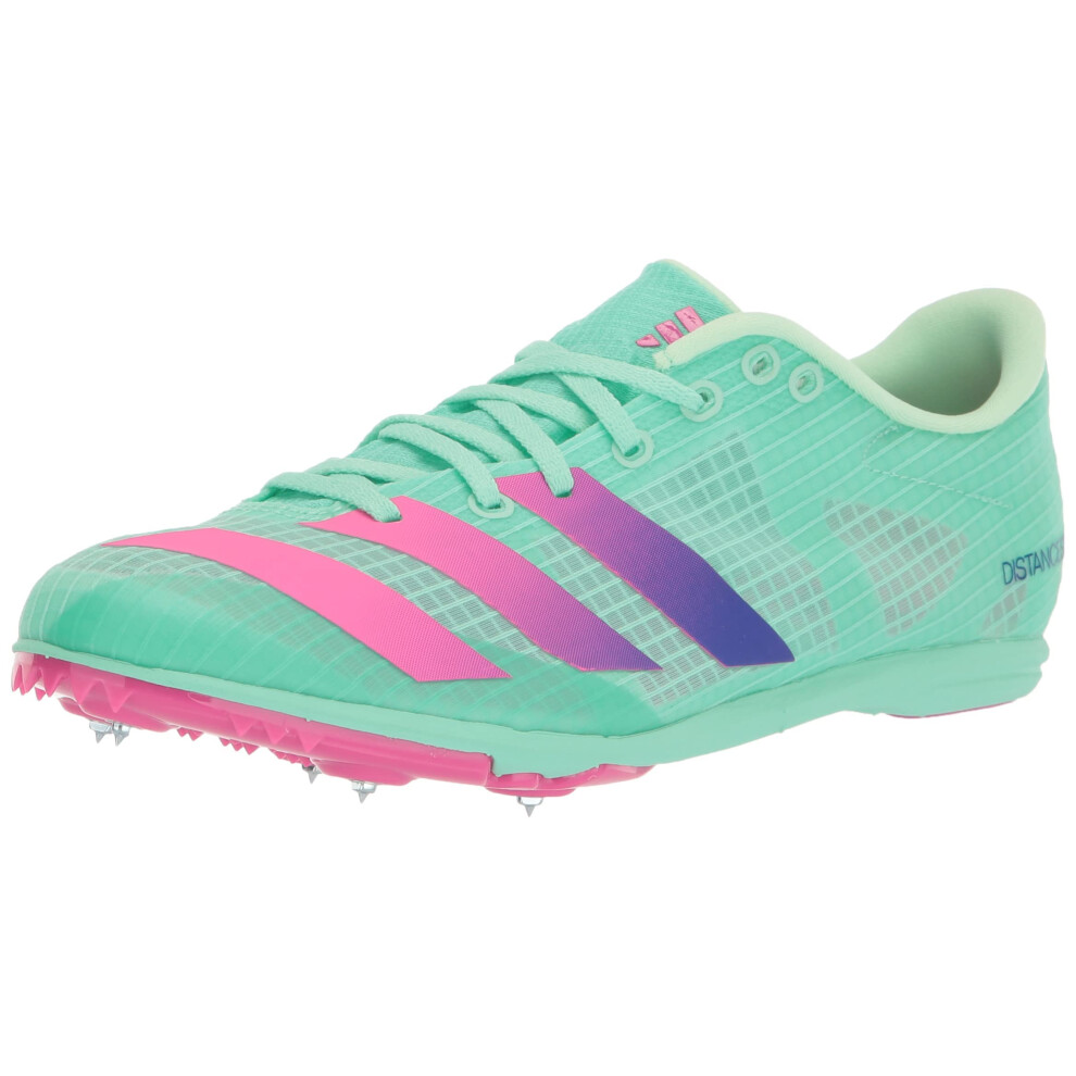 adidas Men's Distancestar Track and Field Shoe  Pulse Mint/Lucid Blue/