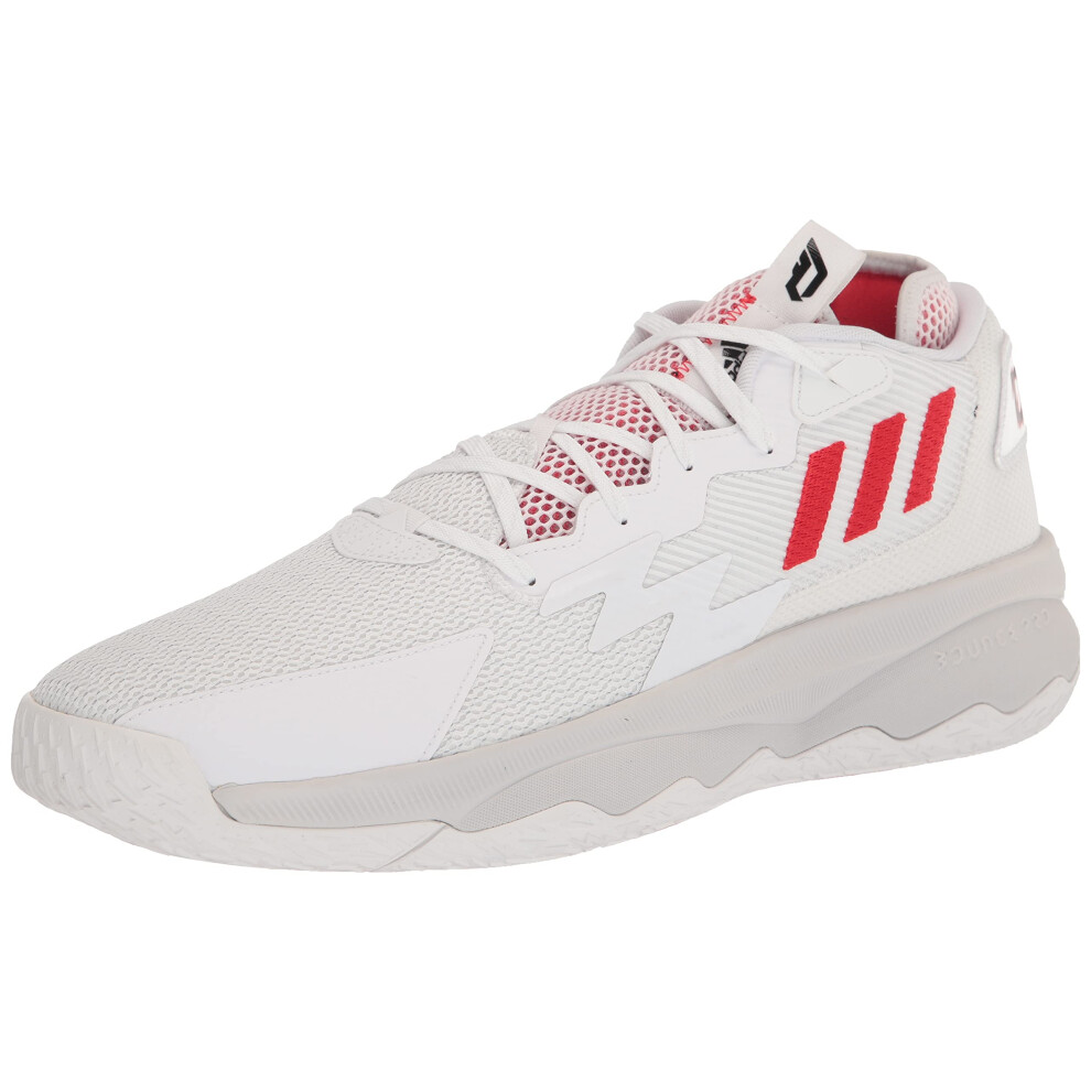 adidas Unisex Dame 8 Basketball Shoe  White/Vivid Red/Core Black  12 U