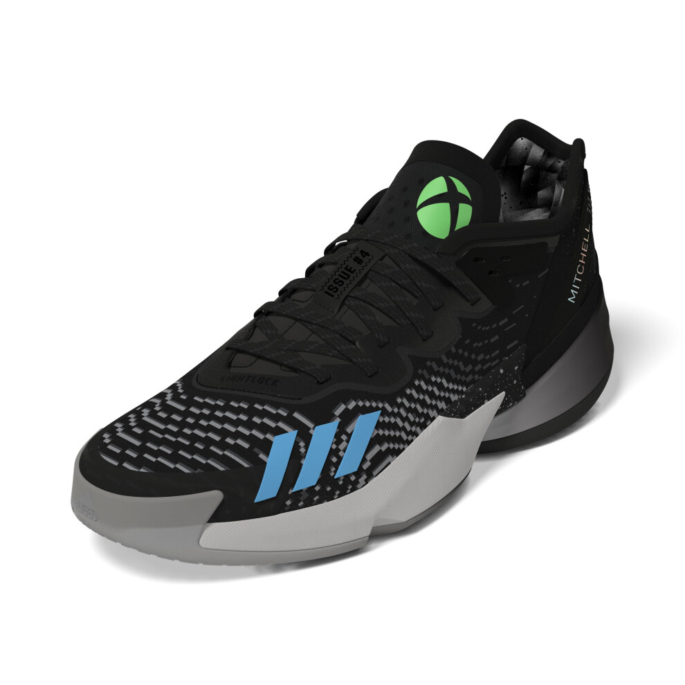 adidas Unisex D.O.N. Issue 4 Basketball Shoe  Black/Carbon/Grey  10 US