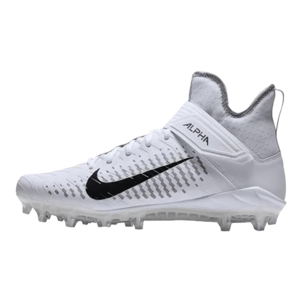 Nike Men's Alpha Menace Pro 2 Mid Football Cleat White/Black/Wolf Grey