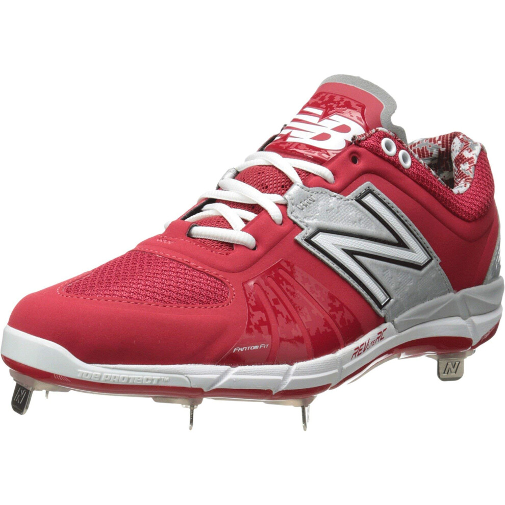 New Balance Men's 3000 V2 Metal Baseball Shoe  Red/Silver  16 D US