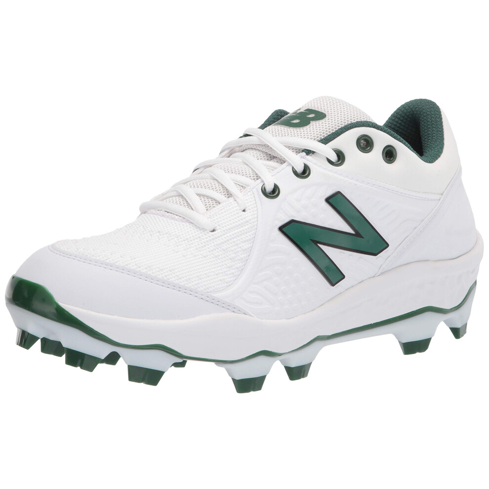 New Balance Men's Fresh Foam 3000 V5 Molded Baseball Shoe  White/Kelly