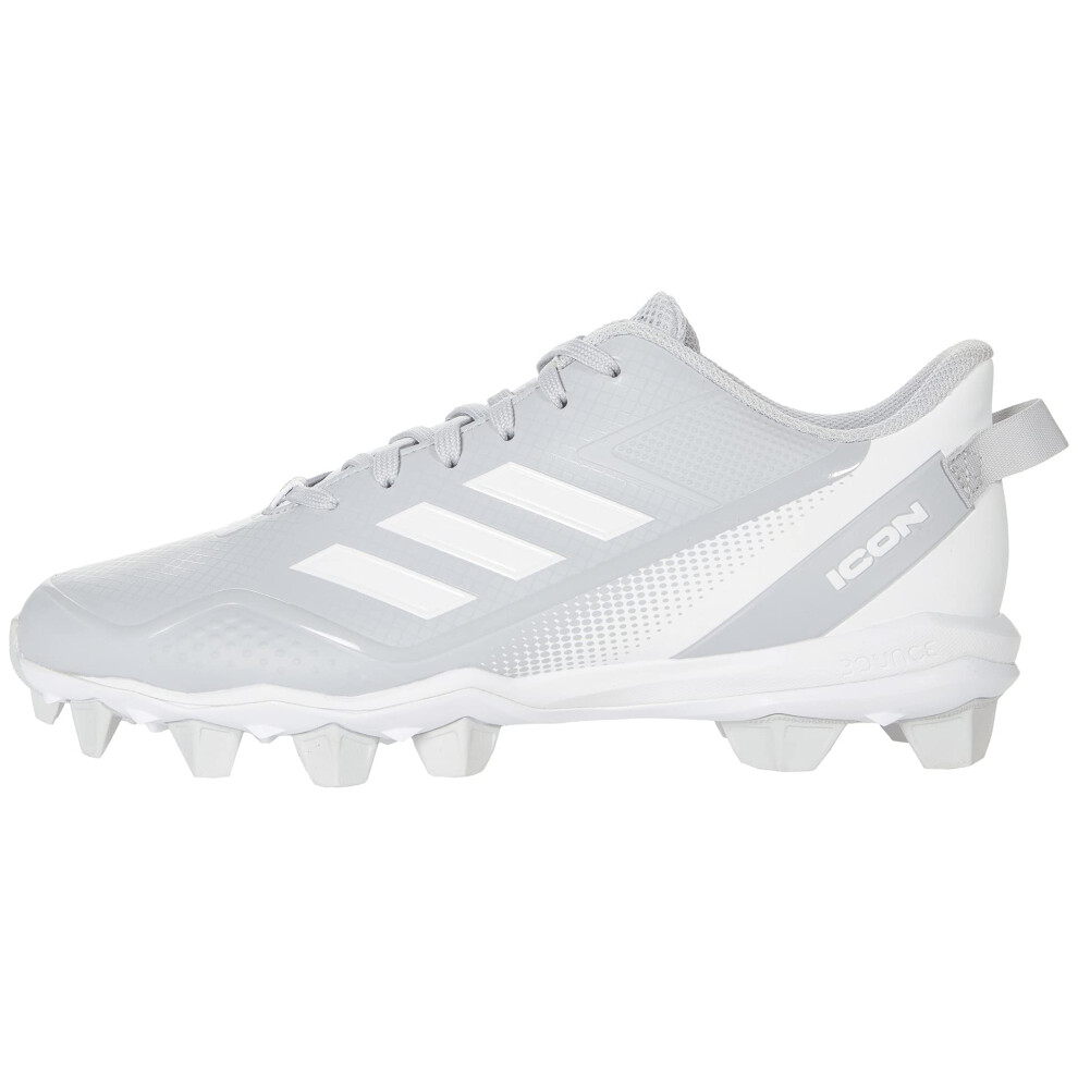 adidas Men's Icon 7 MD Baseball Shoe  Team Light Grey/White/Silver Met