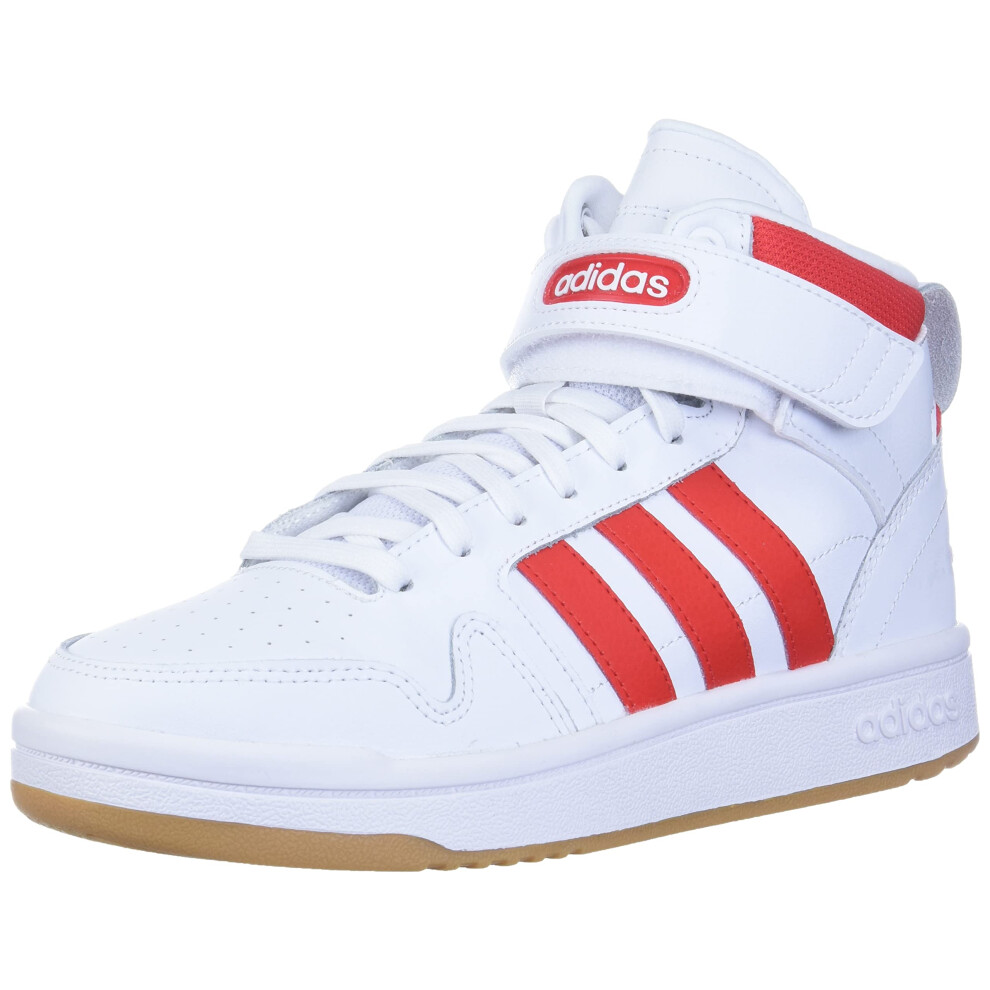 adidas Men's Postmove Mid Basketball Shoe  White/Vivid Red/Gum  12