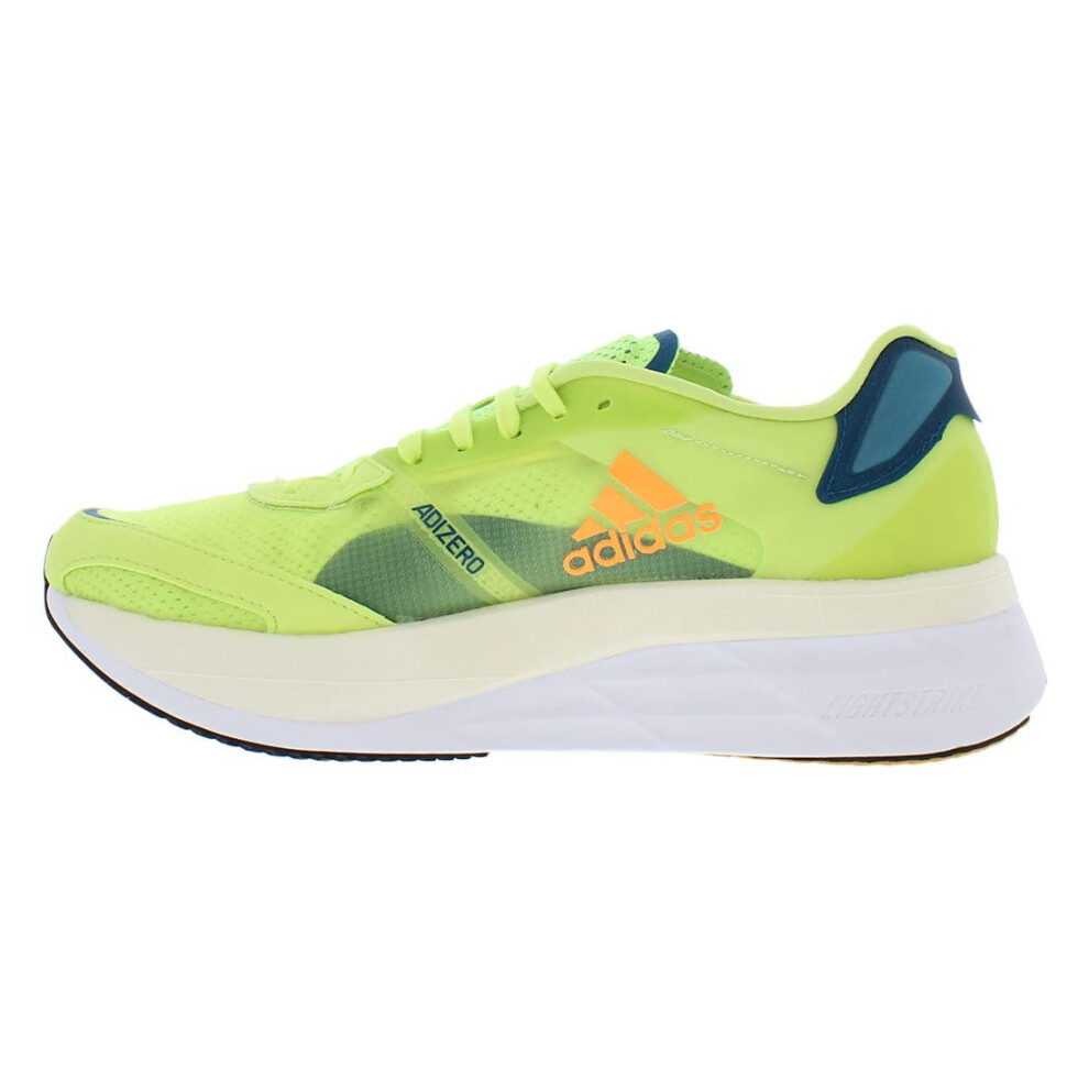 adidas Mens Adizero Boston 10 M Running Shoe  Pulse Lime/Flash Orange/