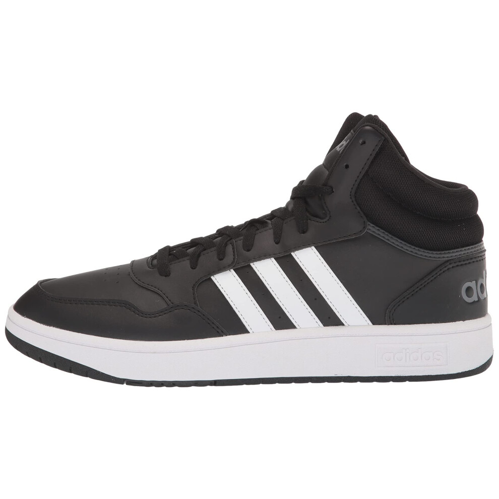 adidas Men's Hoops 3.0 Mid Top Basketball Shoe  Black/White/Grey  9